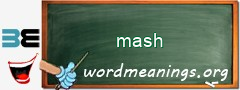 WordMeaning blackboard for mash